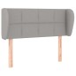 Testiera ad Orecchio Grigio Chiaro 83x23x78/88 cm in Tessuto Testiera ad Orecchio Grigio Chiaro 83x23x78/88 cm in Tessuto
