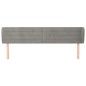 Testiera ad Orecchio Grigio Chiaro 183x23x78/88 cm in Velluto Testiera ad Orecchio Grigio Chiaro 183x23x78/88 cm in Velluto