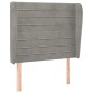 Testiera ad Orecchio Grigio Chiaro 103x23x118/128 cm in Velluto Testiera ad Orecchio Grigio Chiaro 103x23x118/128 cm in Velluto