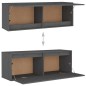 Mobili Porta TV 2 pz Grigi in Legno Massello di Pino Mobili Porta TV 2 pz Grigi in Legno Massello di Pino