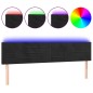 Testiera a LED Nera 180x5x78/88 cm in Velluto Testiera a LED Nera 180x5x78/88 cm in Velluto