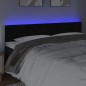 Testiera a LED Nera 180x5x78/88 cm in Velluto Testiera a LED Nera 180x5x78/88 cm in Velluto