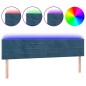 Testiera a LED Blu Scuro 180x5x78/88 cm in Velluto Testiera a LED Blu Scuro 180x5x78/88 cm in Velluto