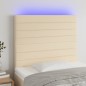 Testiera a LED Crema 100x5x118/128 cm in Tessuto Testiera a LED Crema 100x5x118/128 cm in Tessuto