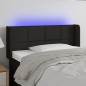 Testiera a LED Nera 83x16x78/88 cm in Tessuto Testiera a LED Nera 83x16x78/88 cm in Tessuto