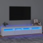 Mobile Porta TV con Luci LED Bianco 210x35x40 cm Mobile Porta TV con Luci LED Bianco 210x35x40 cm