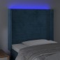 Testiera a LED Blu Scuro 93x16x118/128 cm in Velluto Testiera a LED Blu Scuro 93x16x118/128 cm in Velluto