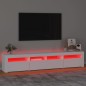 Mobile Porta TV con Luci LED Bianco 210x35x40 cm Mobile Porta TV con Luci LED Bianco 210x35x40 cm