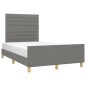 Giroletto con Testiera Grigio Scuro 120x200 cm in Tessuto Giroletto con Testiera Grigio Scuro 120x200 cm in Tessuto