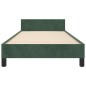 Giroletto con Testiera Verde Scuro 90x200 cm in Velluto Giroletto con Testiera Verde Scuro 90x200 cm in Velluto