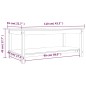 Tavolino da Salotto Grigio 110x55x45 cm Legno Massello di Pino
