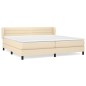 Giroletto a Molle con Materasso Crema 200x200 cm in Tessuto