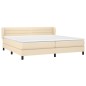 Giroletto a Molle con Materasso Crema 200x200 cm in Tessuto