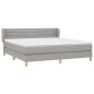 Giroletto a Molle con Materasso Grigio Chiaro180x200 cm Tessuto