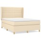 Giroletto a Molle con Materasso Crema 140x19 cm in Tessuto