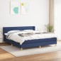 Giroletto a Molle con Materasso Blu 180x200 cm in Tessuto