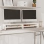 Supporto per Monitor Bianco 100x24x13 cm Legno Massello di Pino Supporto per Monitor Bianco 100x24x13 cm Legno Massello di Pino