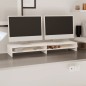 Supporto per Monitor Bianco 100x24x13 cm Legno Massello di Pino Supporto per Monitor Bianco 100x24x13 cm Legno Massello di Pino