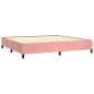 Giroletto a Molle con Materasso Rosa 200x200 cm in Velluto