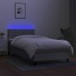 Letto a Molle Materasso e LED Grigio Chiaro 80x200 cm Tessuto Letto a Molle Materasso e LED Grigio Chiaro 80x200 cm Tessuto