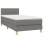 Letto a Molle Materasso e LED Grigio Scuro 90x190 cm in Tessuto Letto a Molle Materasso e LED Grigio Scuro 90x190 cm in Tessuto