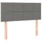 Letto a Molle Materasso e LED Grigio Scuro 90x190 cm in Tessuto Letto a Molle Materasso e LED Grigio Scuro 90x190 cm in Tessuto