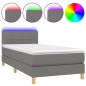 Letto a Molle Materasso e LED Grigio Scuro 90x200 cm in Tessuto Letto a Molle Materasso e LED Grigio Scuro 90x200 cm in Tessuto