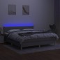 Letto a Molle Materasso e LED Grigio Chiaro 180x200 cm Tessuto Letto a Molle Materasso e LED Grigio Chiaro 180x200 cm Tessuto