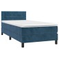 Letto a Molle con Materasso e LED Blu Scuro 90x200cm in Velluto Letto a Molle con Materasso e LED Blu Scuro 90x200cm in Velluto