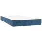 Letto a Molle con Materasso e LED Blu Scuro 90x200cm in Velluto Letto a Molle con Materasso e LED Blu Scuro 90x200cm in Velluto