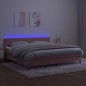 Letto a Molle con Materasso e LED Rosa 200x200 cm in Velluto Letto a Molle con Materasso e LED Rosa 200x200 cm in Velluto