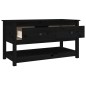 Tavolino da Salotto Nero 102x49x55 cm in Legno Massello di Pino Tavolino da Salotto Nero 102x49x55 cm in Legno Massello di Pino
