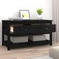 Tavolino da Salotto Nero 102x49x55 cm in Legno Massello di Pino Tavolino da Salotto Nero 102x49x55 cm in Legno Massello di Pino