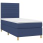 Letto a Molle con Materasso e LED Blu 90x200 cm in Tessuto Letto a Molle con Materasso e LED Blu 90x200 cm in Tessuto