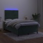 Letto a Molle con Materasso e LED Verde Scuro 120x200cm Velluto Letto a Molle con Materasso e LED Verde Scuro 120x200cm Velluto