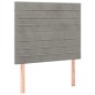 Letto a Molle Materasso e LED Grigio Chiaro 90x190 cm Velluto