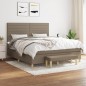 Giroletto a Molle con Materasso Tortora 180x200 cm in Tessuto