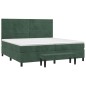 Giroletto a Molle con Materasso Verde Scuro 200x200 cm Velluto