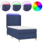 Letto a Molle con Materasso e LED Blu 90x200 cm in Tessuto Letto a Molle con Materasso e LED Blu 90x200 cm in Tessuto
