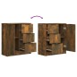 Credenze 2 pz Rovere Fumo 60x30x70 cm in Legno Multistrato Credenze 2 pz Rovere Fumo 60x30x70 cm in Legno Multistrato
