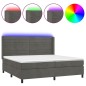 Letto a Molle con Materasso e LED Grigio Scuro 200x200 cm Letto a Molle con Materasso e LED Grigio Scuro 200x200 cm