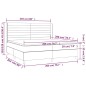 Letto a Molle con Materasso e LED Grigio Scuro 200x200 cm Letto a Molle con Materasso e LED Grigio Scuro 200x200 cm