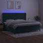 Letto a Molle con Materasso e LED Verde Scuro 200x200cm Velluto Letto a Molle con Materasso e LED Verde Scuro 200x200cm Velluto