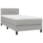 Giroletto a Molle con Materasso Grigio Chiaro 90x200 cm Tessuto