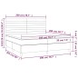 Giroletto a Molle con Materasso Grigio Chiaro 200x200cm Tessuto