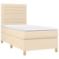 Giroletto a Molle con Materasso Crema 100x200 cm in Tessuto