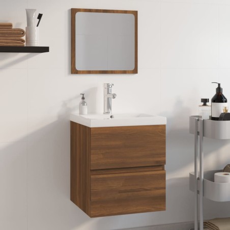 Set Mobili da Bagno Rovere Marrone in Legno Multistrato