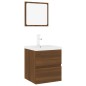 Set Mobili da Bagno Rovere Marrone in Legno Multistrato