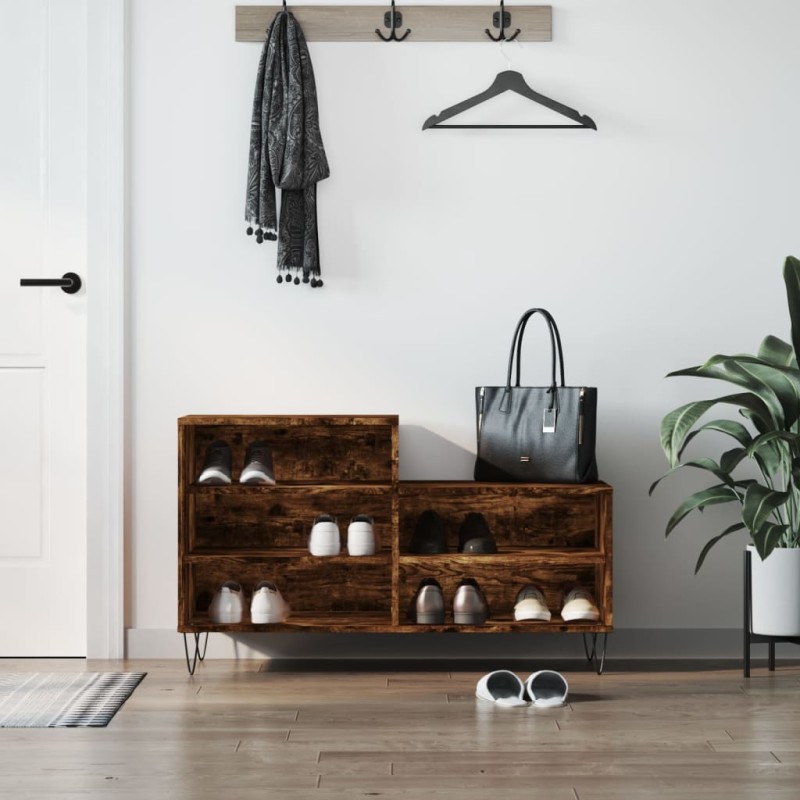 Scarpiera Rovere Fumo 102x36x60 cm in Legno Multistrato Scarpiera Rovere Fumo 102x36x60 cm in Legno Multistrato