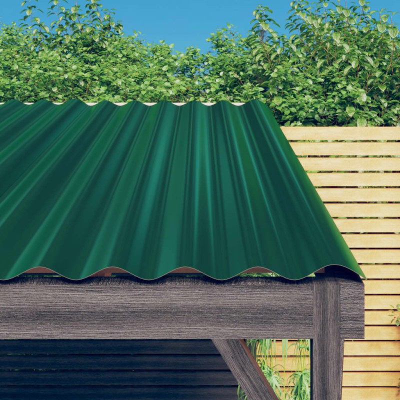 Pannelli Tetto 12pz Acciaio Verniciato a Polvere Verde 80x36 cm Pannelli Tetto 12pz Acciaio Verniciato a Polvere Verde 80x36 cm